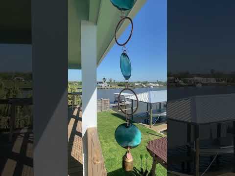 
                      
                        Load and play video in Gallery viewer, Copper Wind Spinner Chime with Teal Glass Enamel
                      
                    