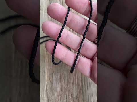 Matte Black Seed Bead Necklace, Thin 1.5mm Single Strand