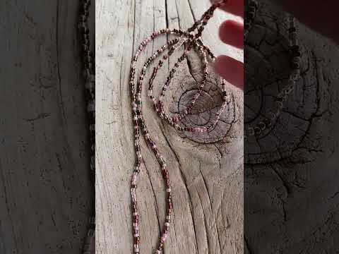 Vintage Rose Pink Seed Bead Necklace