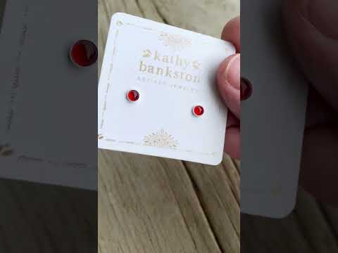 4mm Red Carnelian Stud Earrings