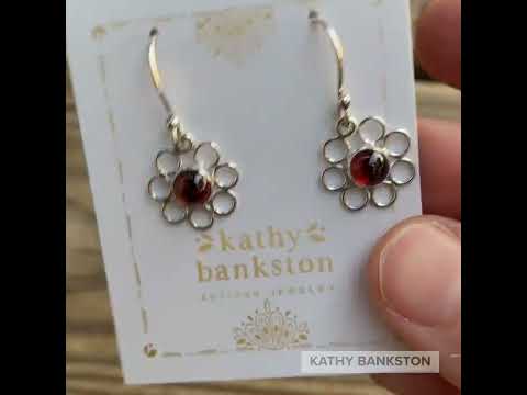 Load and play video in Gallery viewer, Garnet and Sterling Silver Filigree Earrings

