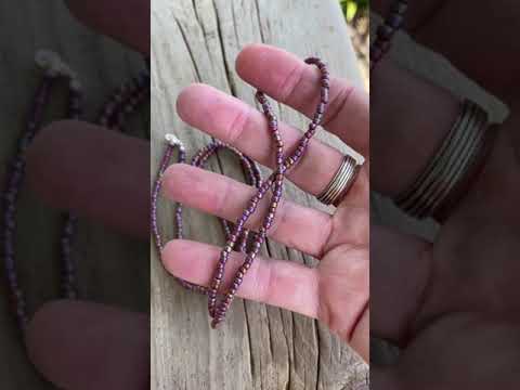 Burnt Orange Seed Bead Necklace