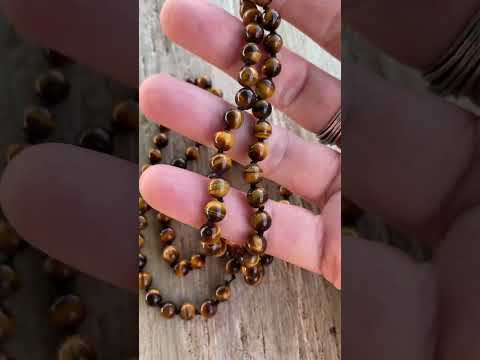 Hand Knotted Tiger's Eye Necklace, 6mm Endless Strand