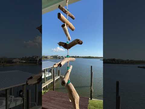 
                      
                        Load and play video in Gallery viewer, Driftwood and Shell Mobile with Teal Blue Beads
                      
                    