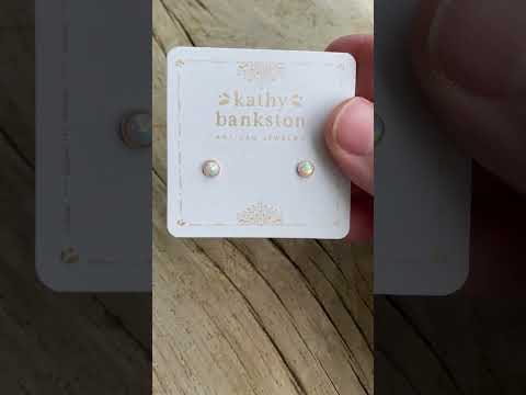 
                      
                        Load and play video in Gallery viewer, Opal Stud Earrings, 4mm in Sterling Silver or 14k Gold Fill
                      
                    