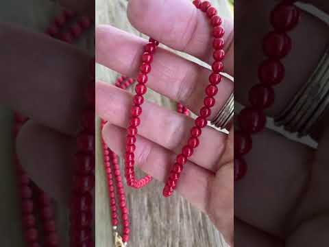 
                      
                        Load and play video in Gallery viewer, Handmade Red Coral Necklace
                      
                    