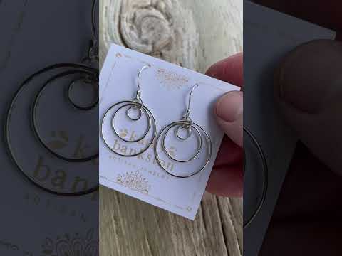 
                      
                        Load and play video in Gallery viewer, Sterling Silver Triple Hoop Dangle Earrings
                      
                    