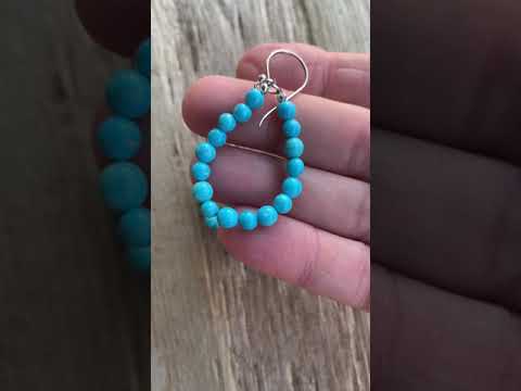 
                      
                        Load and play video in Gallery viewer, Blue Turquoise Bead Earrings
                      
                    