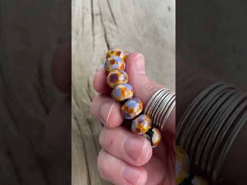 Purple and Gold Lampwork Beads