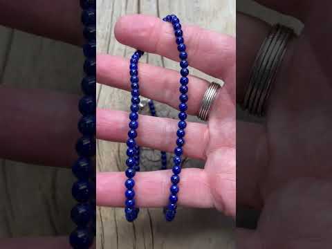 
                      
                        Load and play video in Gallery viewer, Handmade Lapis Bead Necklace
                      
                    
