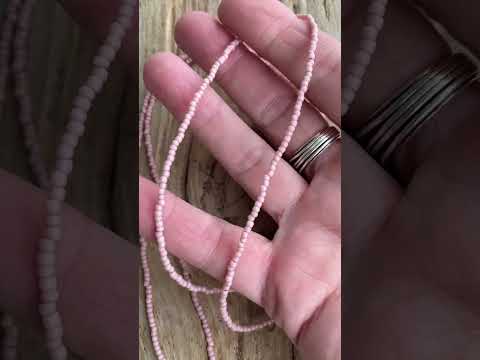 Pastel Pink Single Strand Seed Bead Necklace