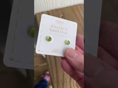 
                      
                        Load and play video in Gallery viewer, Vesuvianite Stud Earrings
                      
                    
