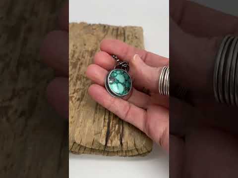 Load and play video in Gallery viewer, Yungai Turquoise Pendant in Sterling Silver
