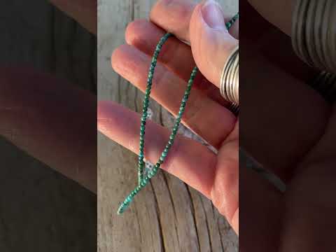 
                      
                        Load and play video in Gallery viewer, Dainty 2mm Genuine African Turquoise Choker Necklace, Adjustable to 17&amp;quot;
                      
                    