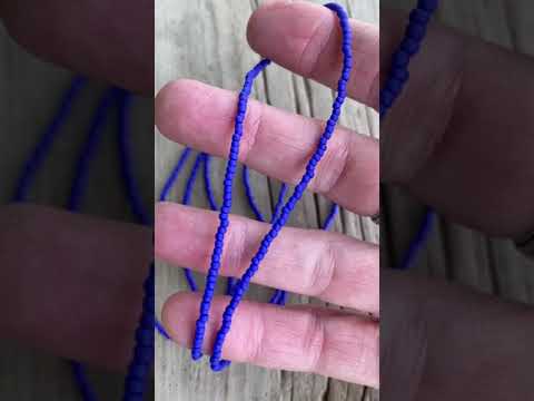 Frosted Navy Blue Seed Bead Necklace