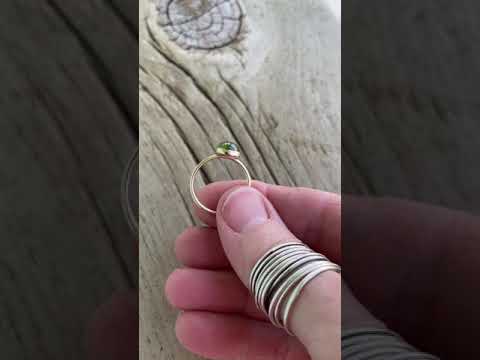 
                      
                        Load and play video in Gallery viewer, 8mm Vesuvianite Ring in Yellow Gold FIll, Size 8 US Green Idocrase Gemstone Ring
                      
                    