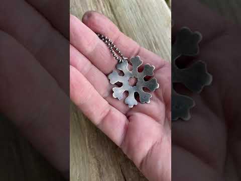 
                      
                        Load and play video in Gallery viewer, Handmade Sterling Silver Snowflake Necklace
                      
                    