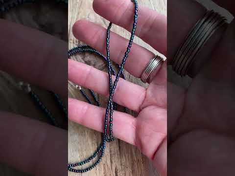 Metallic Blue Purple Iris Seed Bead Necklace