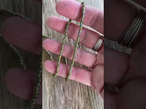 Semi Glazed Olive Green Seed Bead Necklace