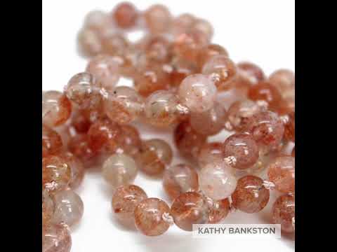 Hand Knotted Sunstone Bead Necklace