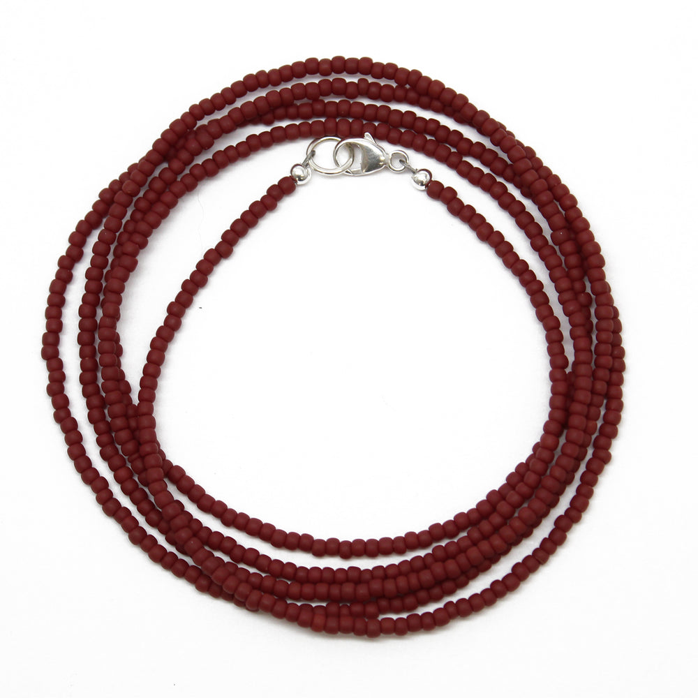 
                      
                        Brown Seed Bead Necklace-Matte Chocolate Brown-Single Strand
                      
                    