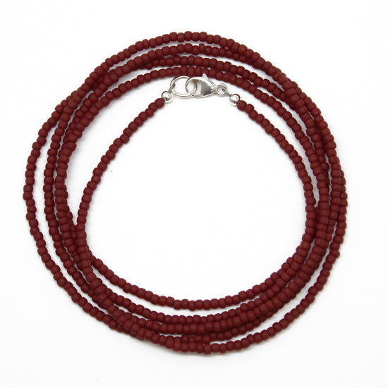Load image into Gallery viewer, Brown Seed Bead Necklace-Matte Chocolate Brown-Single Strand
