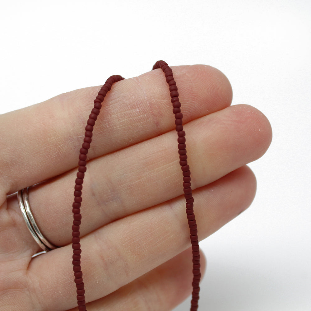 
                      
                        Brown Seed Bead Necklace-Matte Chocolate Brown-Single Strand
                      
                    