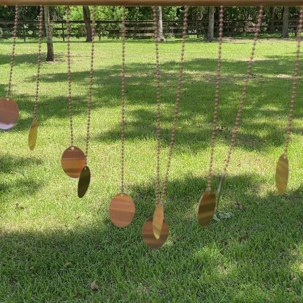 
                      
                        Load and play video in Gallery viewer, Copper Wind Chime with Circles, Hanging Mobile 30&amp;quot; L
                      
                    