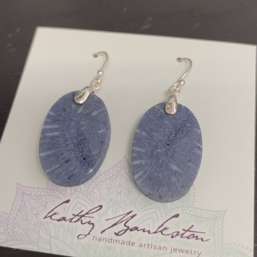 Blue Coral Earrings