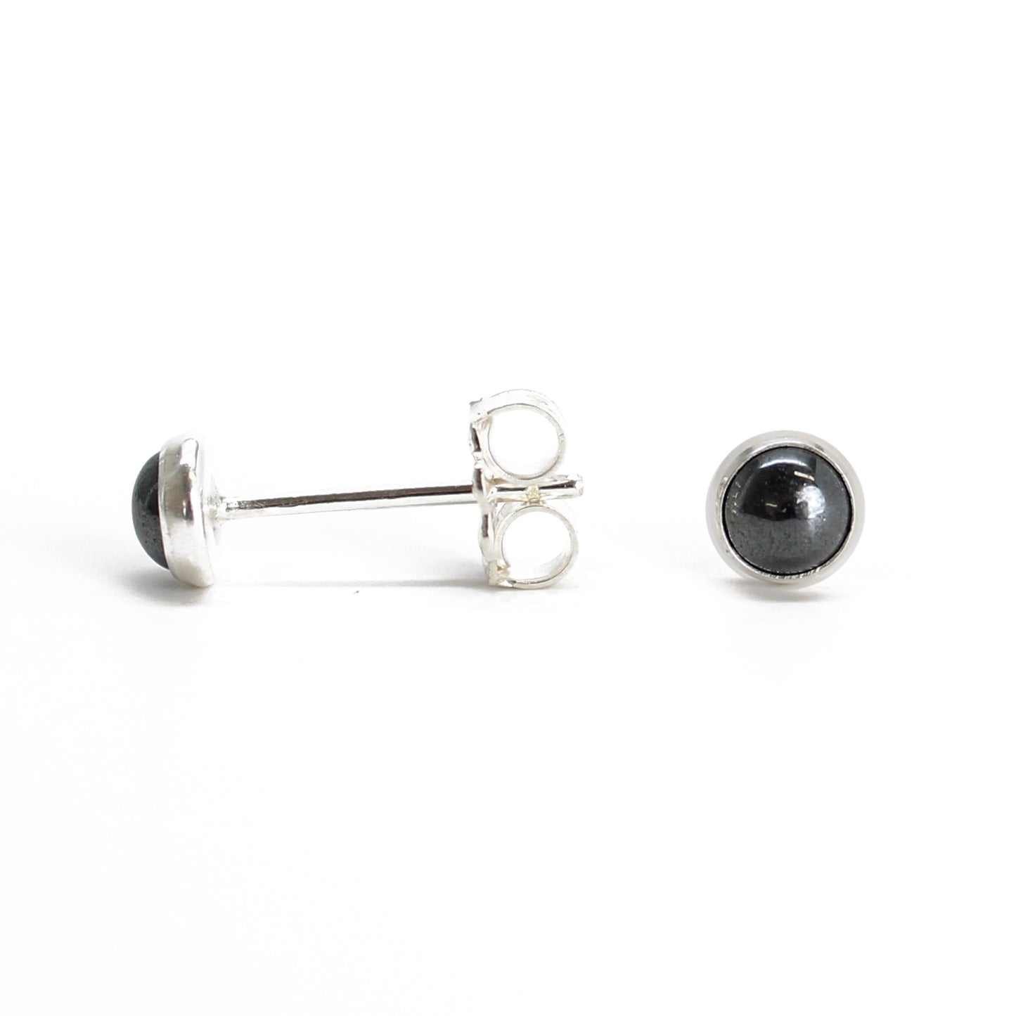 Handmade 4mm Hematite Stud Earrings