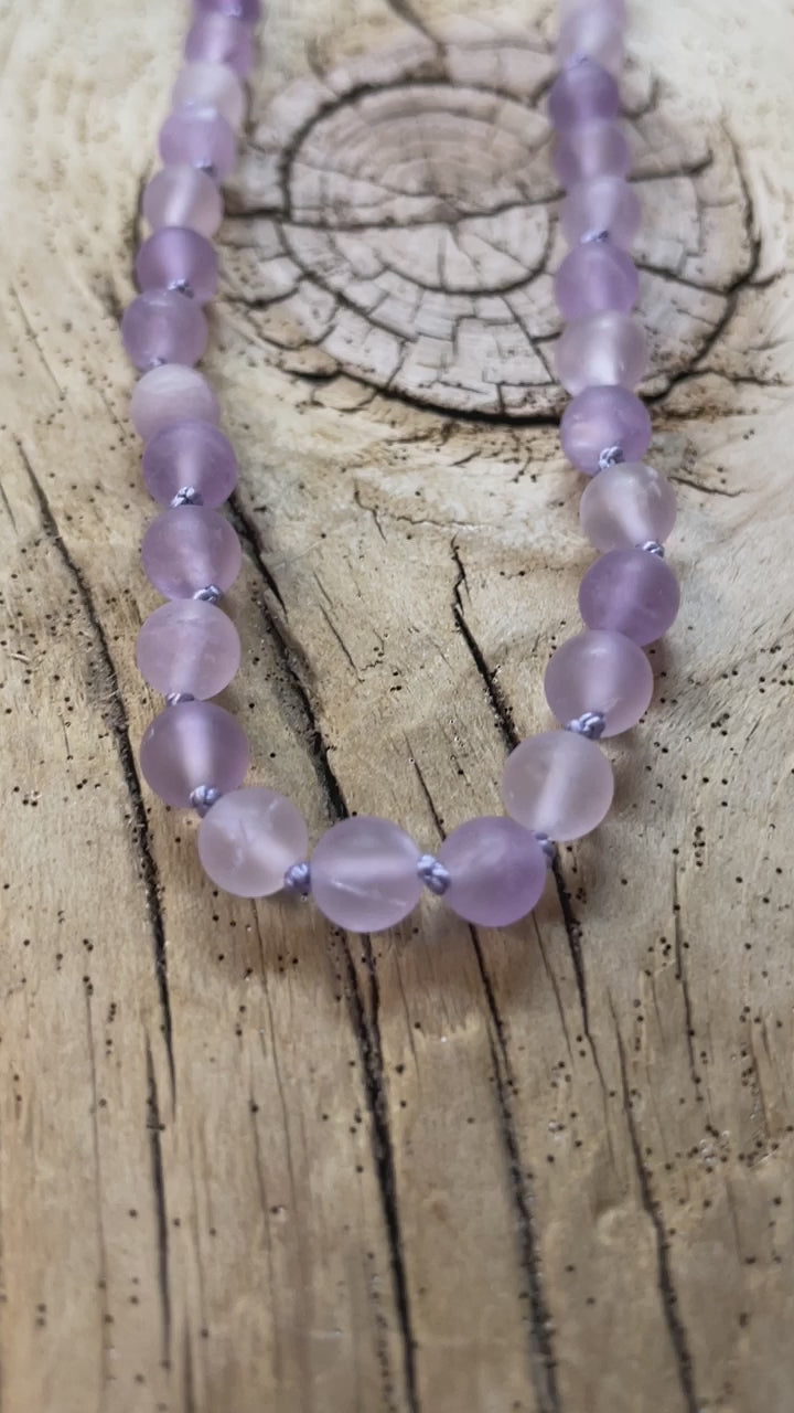 Hand Knotted Purple Ametrine Bead Necklace, 28" Long Endless Strand