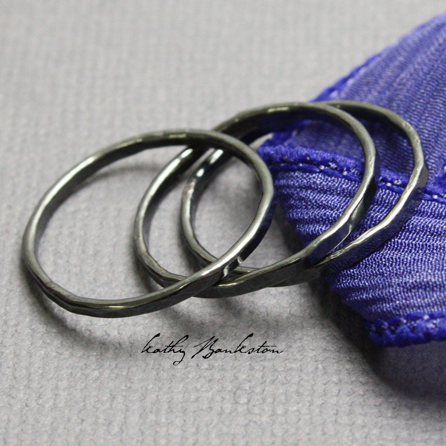 A Set of 3 Sterling Silver Stacking Rings