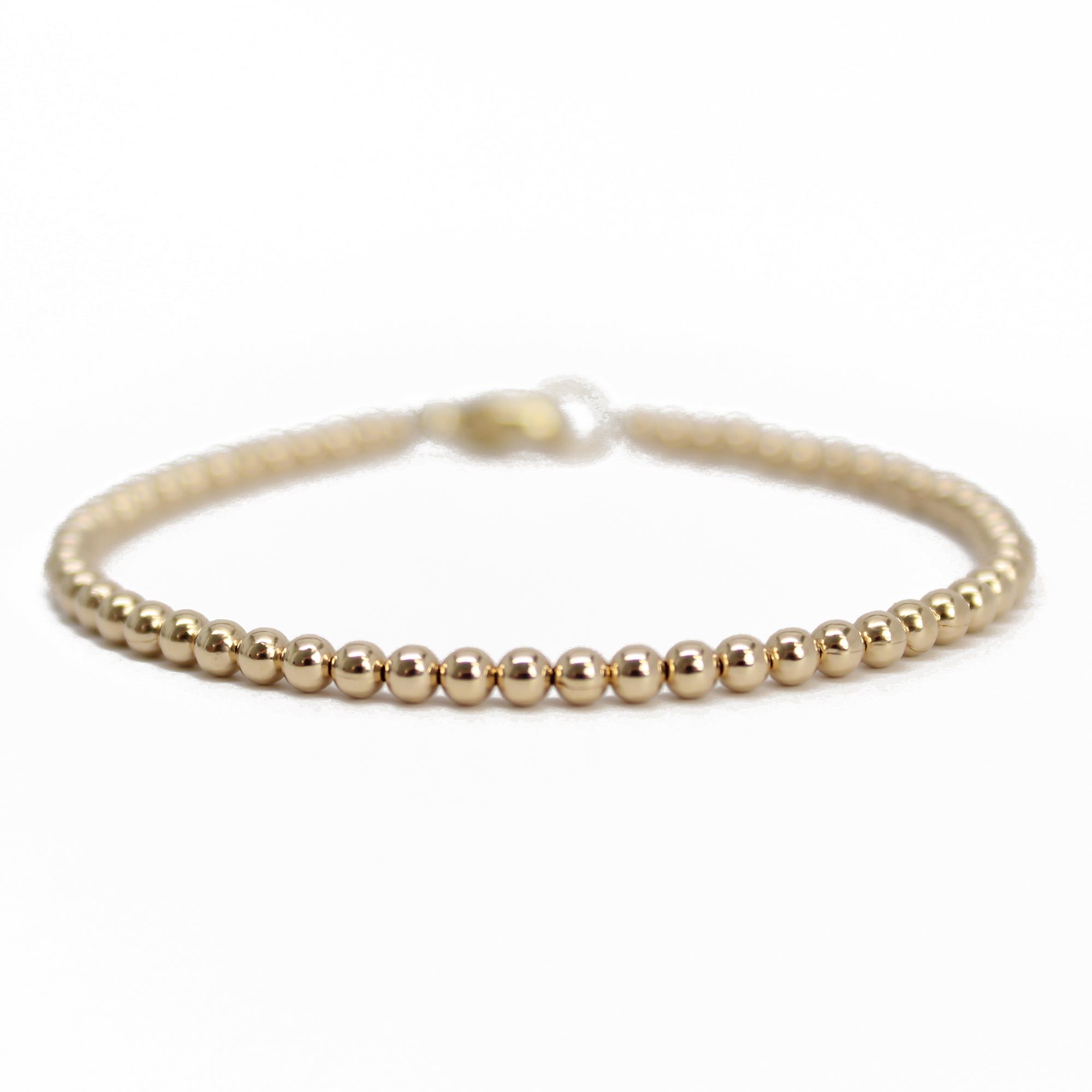 3mm 14k yellow gold bead bracelet deals