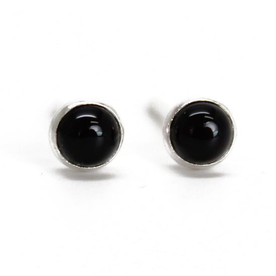 Tiny 3mm Black Onyx Stud Earrings