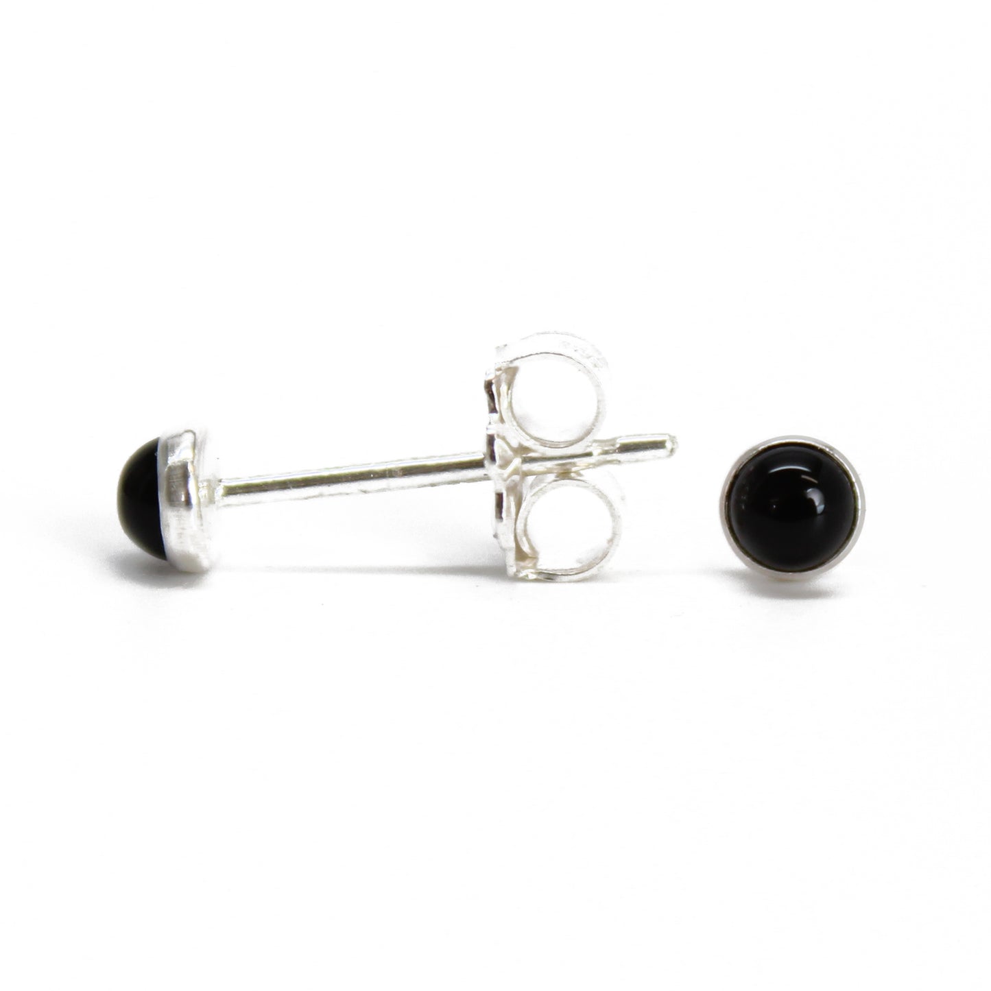 Black Onyx Stud Earrings, Tiny 3mm Studs – Kathy Bankston