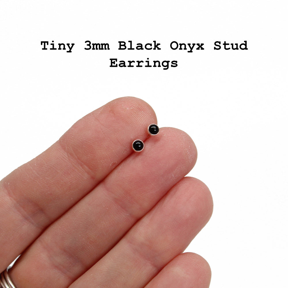 
                      
                        3mm Black Onyx Stud Earrings
                      
                    