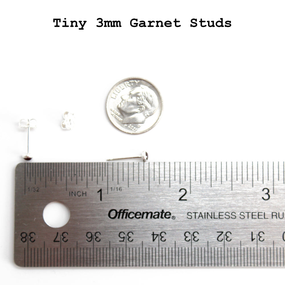 
                      
                        3mm Garnet Stud Earrings
                      
                    