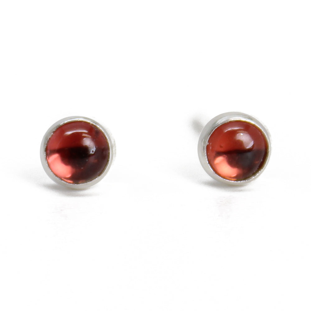 3mm Garnet Stud Earrings