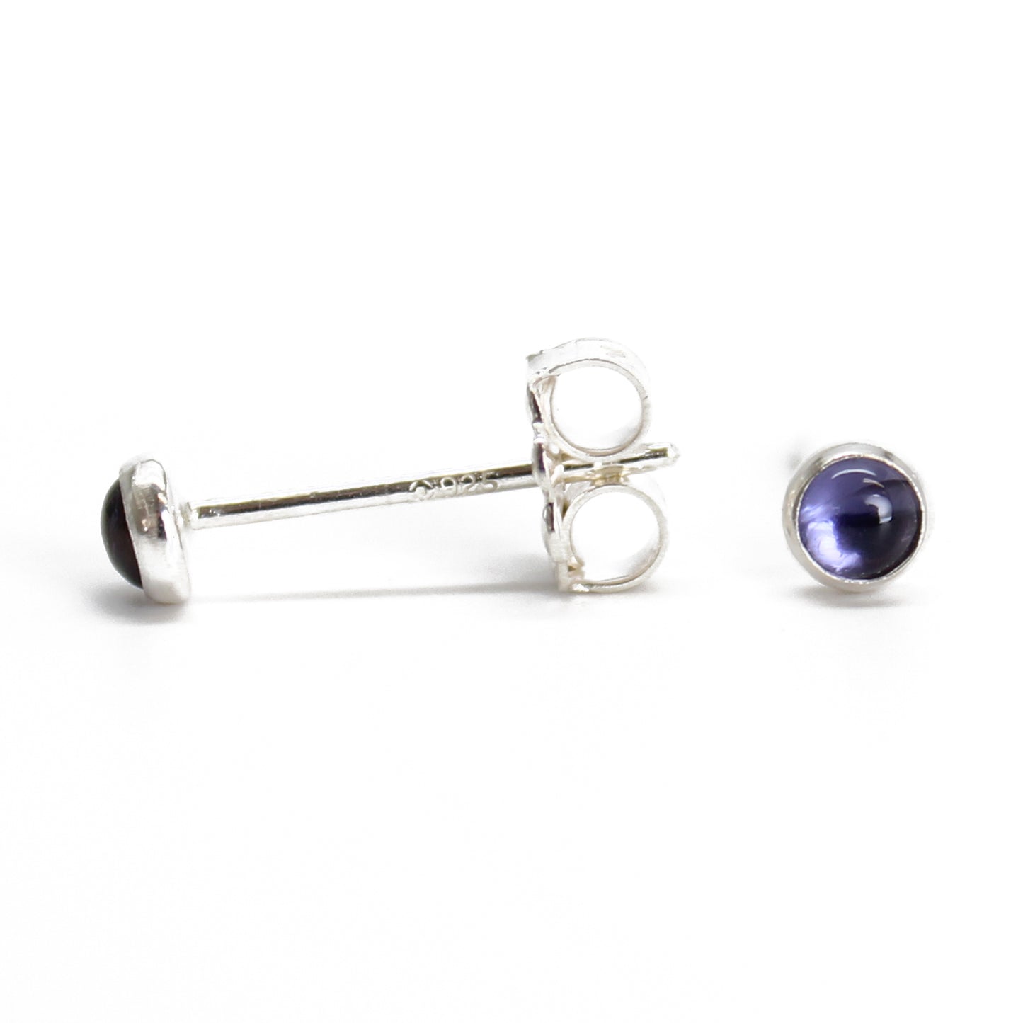 Extra small Tiny Iolite Stud Earrings