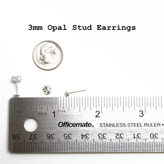 Load image into Gallery viewer, 3mm Opal Stud Earrings
