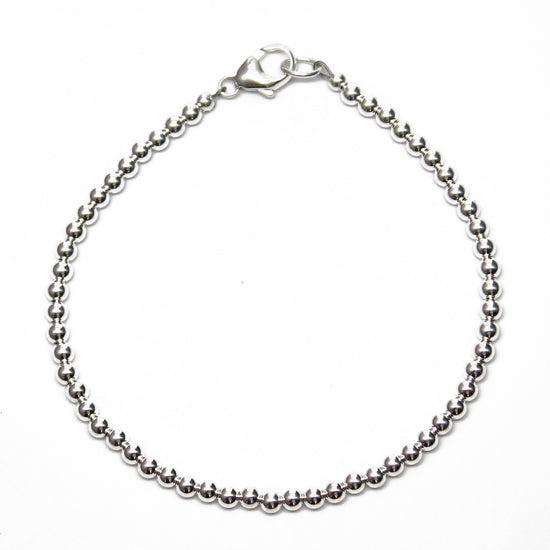 Sterling Silver Bead Bracelet-3mm