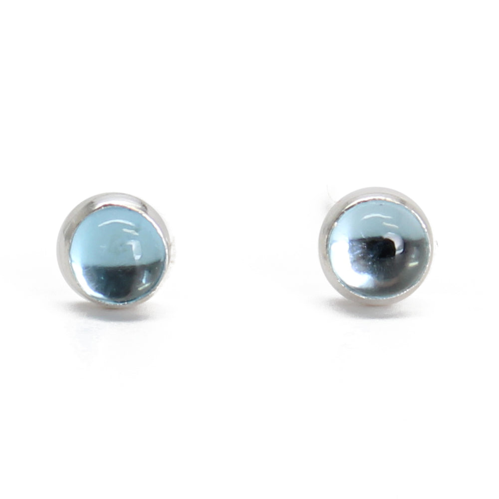 3mm Swiss Blue Topaz Stud Earrings