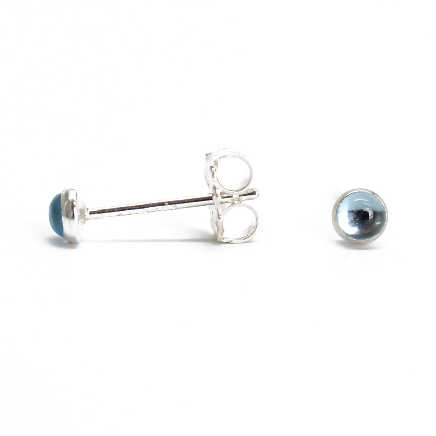 3mm Swiss Blue Topaz Stud Earrings