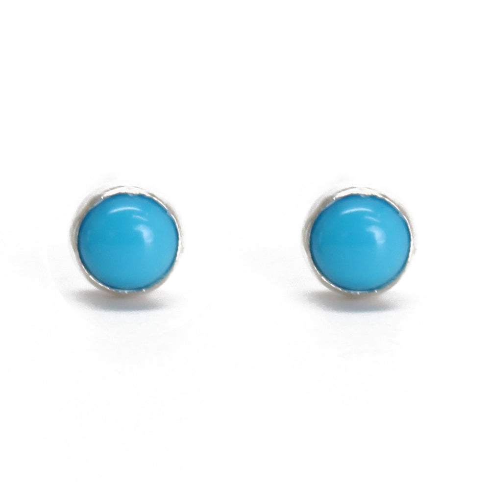 TINY 3mm blue Turquoise stud earrings