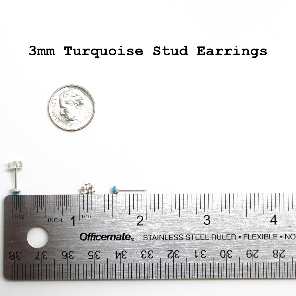 
                      
                        TINY 3mm blue Turquoise stud earrings
                      
                    