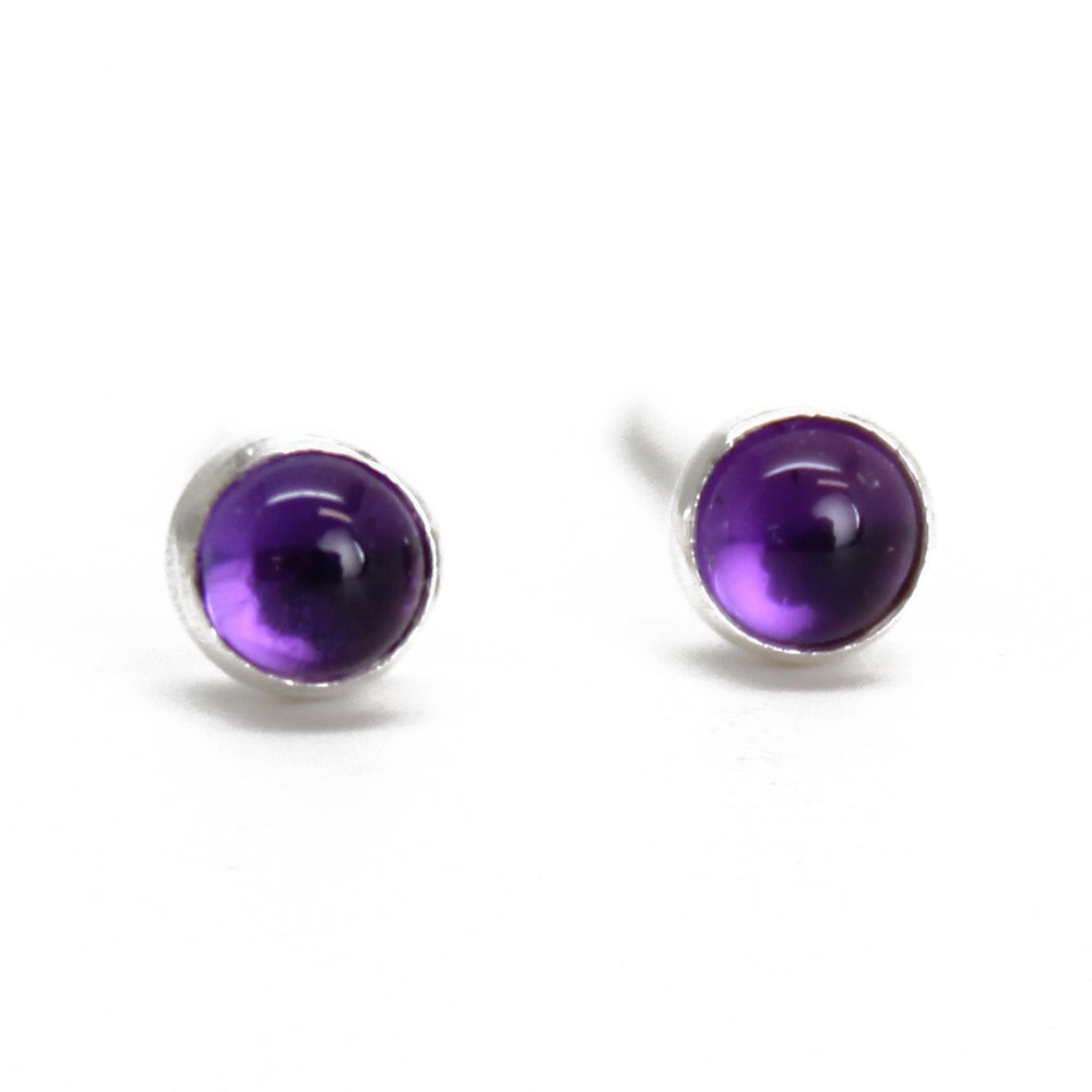 Tiny 3mm Amethyst Stud Earrings