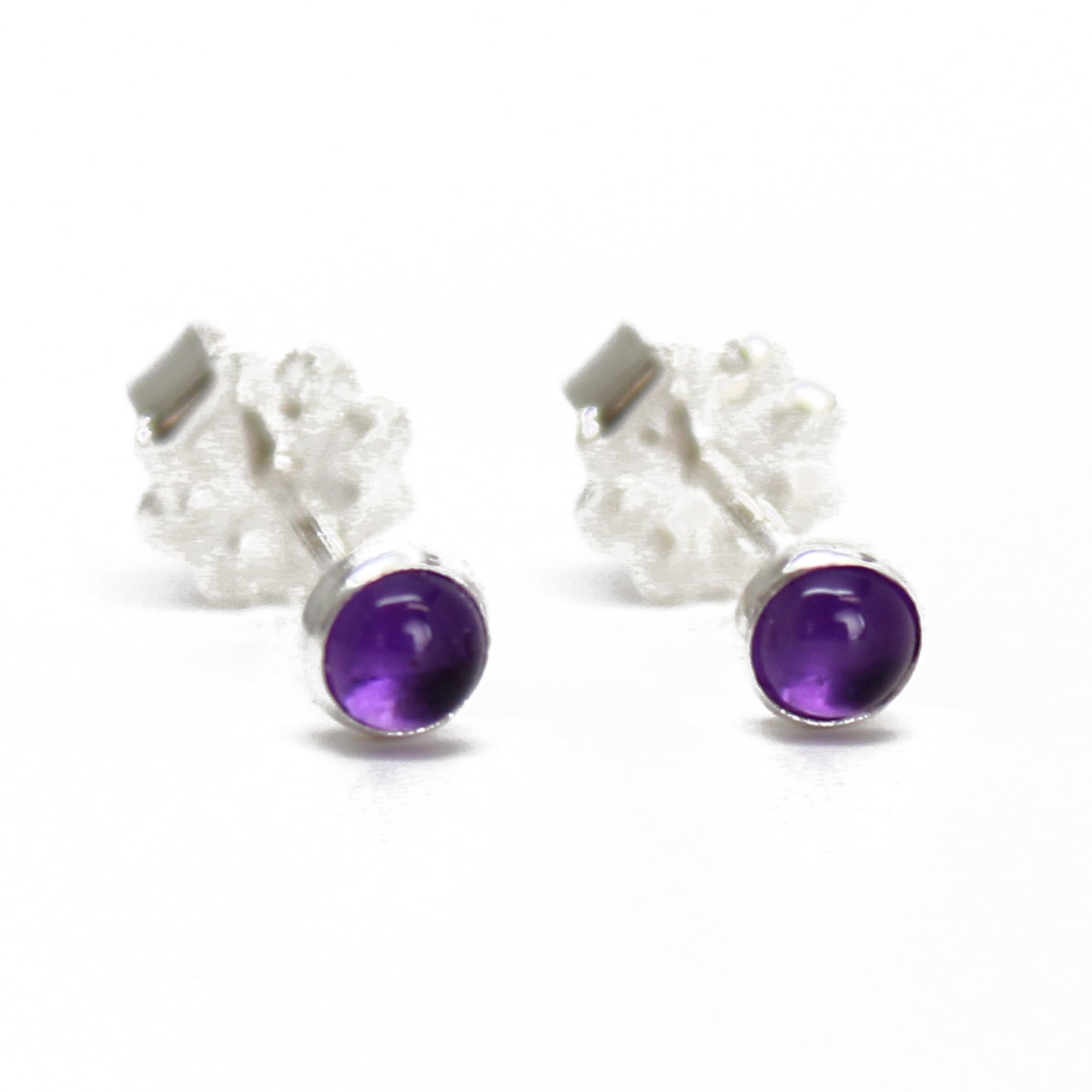 Tiny 3mm Amethyst Stud Earrings