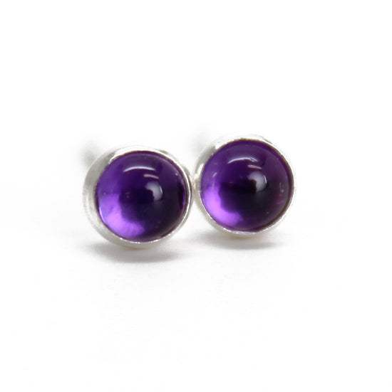 Load image into Gallery viewer, Tiny 3mm Amethyst Stud Earrings
