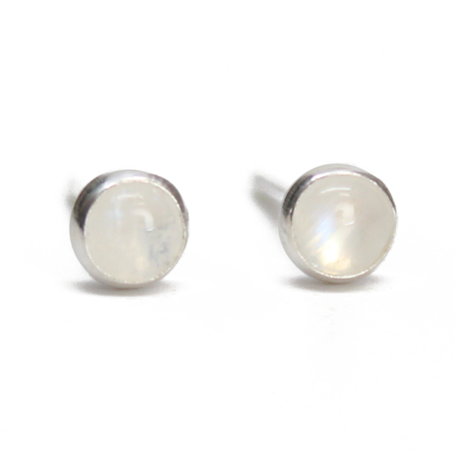 Tiny Moonstone Studs