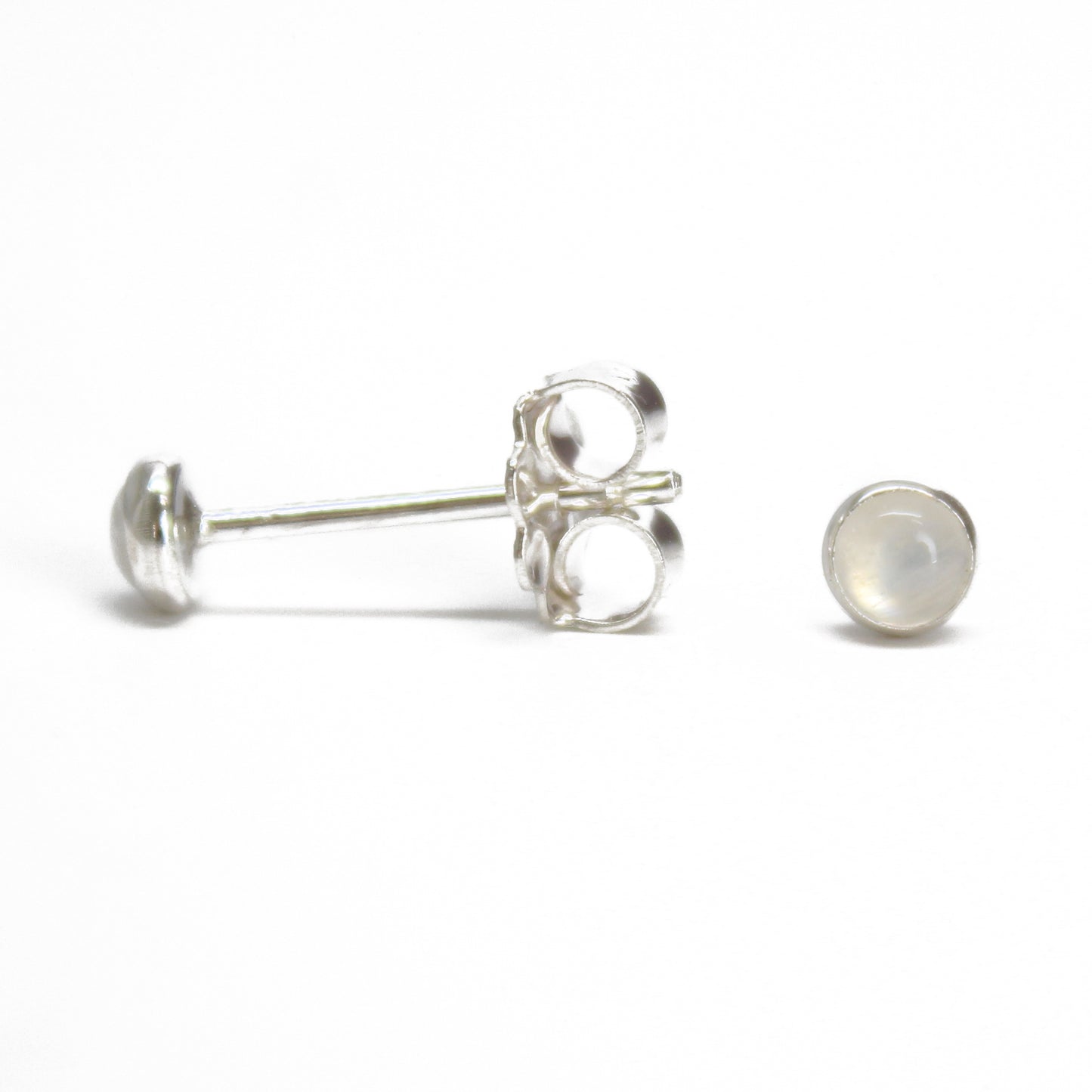 Tiny Moonstone Studs